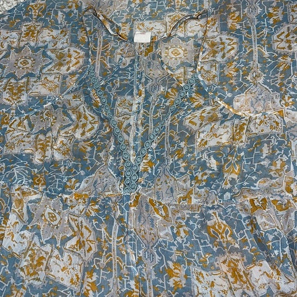 Sun & Shadow Sleeveless Tunic Tank Women's Size Small Flowy Sheer Open Front - Picture 5 of 9